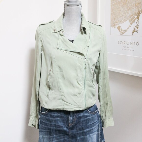 BLANK NYC Pastel Green Light Moto Jacket - Picture 2 of 9
